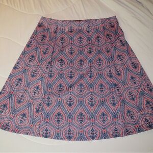 Renee C. Pink and Blue A-Line Skirt Knee-Length Casual